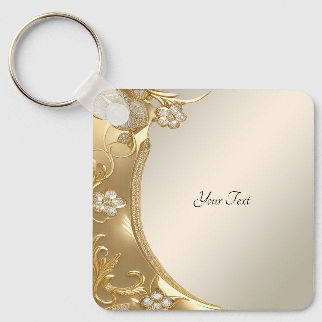 Porte-clés Porte - clé Floral Orné Or (Recto)