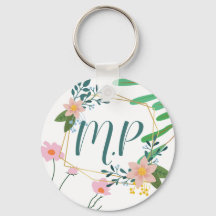 Porte - clé floral personnalisé