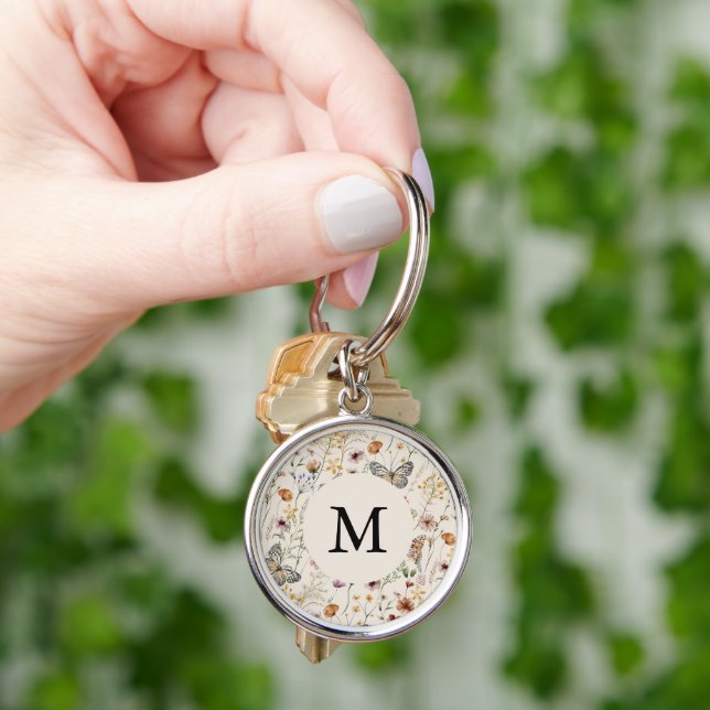 Porte-clés Porte - clé floral rustique (main)