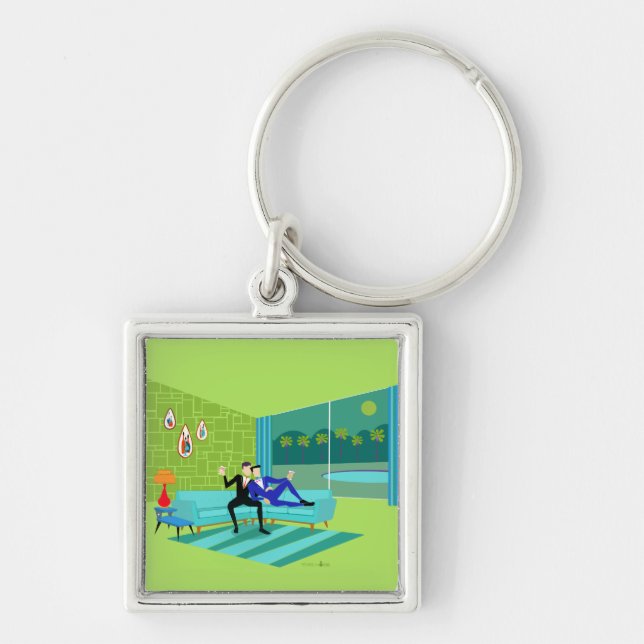 Porte-clés Porte - clé gai romantique rétro (Devant)