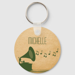 Porte-clés Porte - clé Gramophone Vintage vert