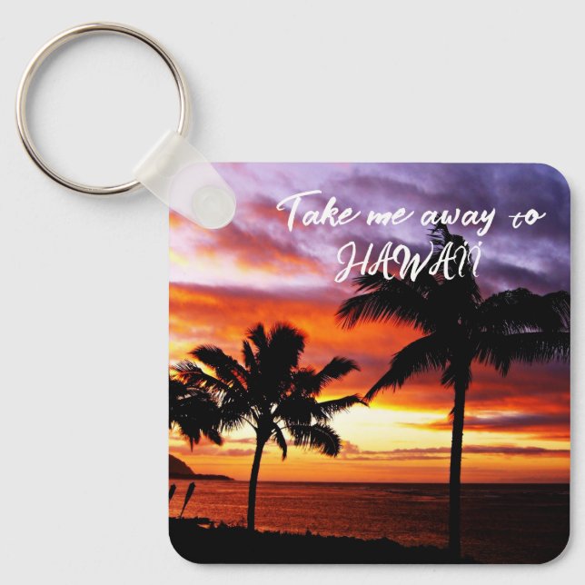 Porte-clés Porte - clé Hawaïen du coucher de soleil (Recto)