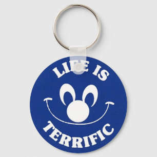Porte-clés Porte - clé heureux bleu de visage