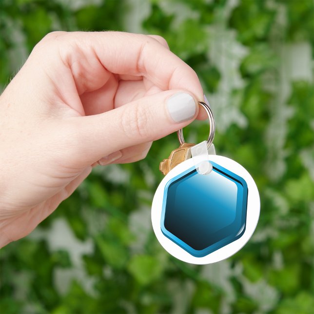 Porte-clés Porte - clé Hexagon bleu (Créateur téléchargé)