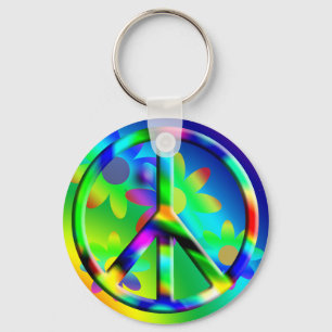 Porte-clés Porte - clé Hippie de l'alimentation des signes de