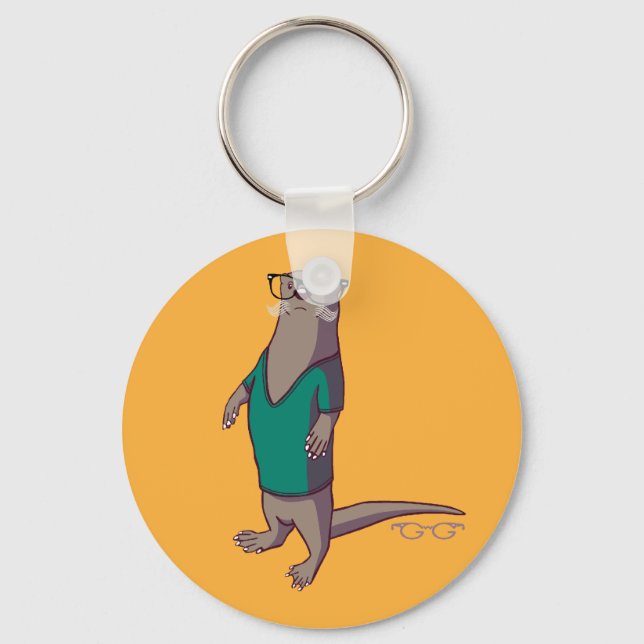 Porte-clés Porte - clé Hipster Otter (sans texte) (Recto)