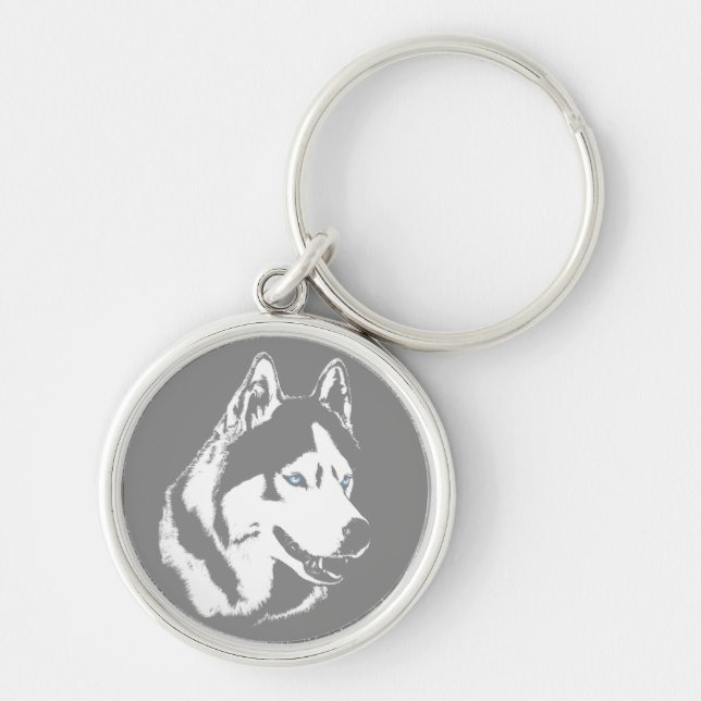Porte-clés Porte - clé Husky Siberian Husky Malamute Dons (Devant)