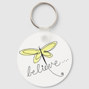 Porte-clés Porte - clé jaune de libellule