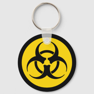 Porte-clés Porte - clé jaune de symbole de Biohazard
