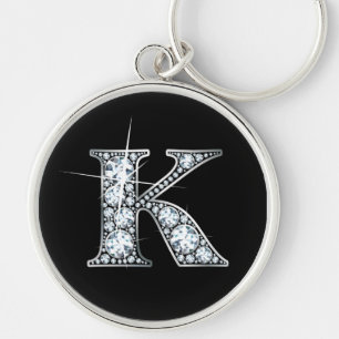 Porte-clés porte - clé "K" Faux-"Diamond Bling"