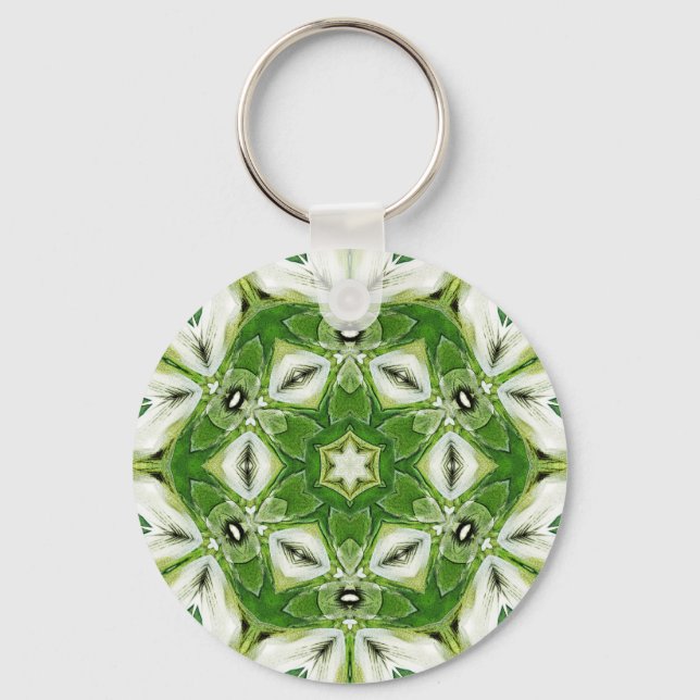 Porte-clés Porte - clé Kaleidoscope blanc vert (Recto)