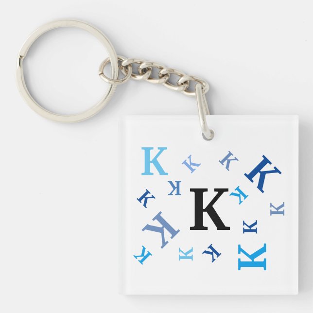 Porte-clés Porte - clé - Lettres mélangées en bleu (Devant)