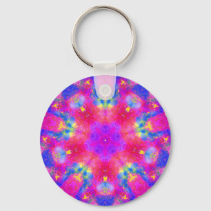 Porte-clés Porte - clé magenta et bleu de mandala