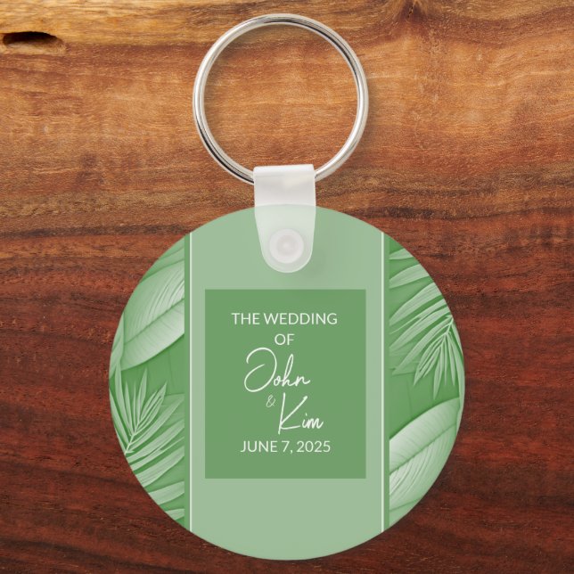 Porte-clés Porte - clé Mariage vert tropical (Recto)