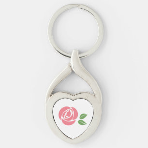 Porte-clés Porte - clé métal tordu coeur WW Rose