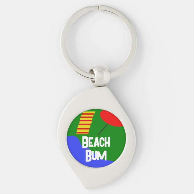 Porte-clés porte - clé métallique "Beach Bums United" (Devant)
