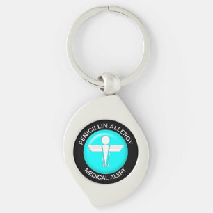 Porte-clés Porte - clé métallique d'alerte Médicale pénicilli