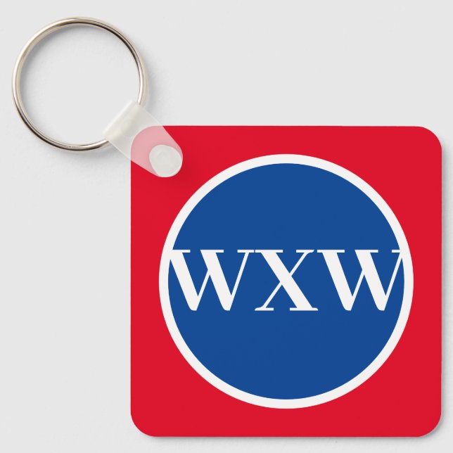 Porte-clés Porte - clé Monogramme bleu rouge (Recto)