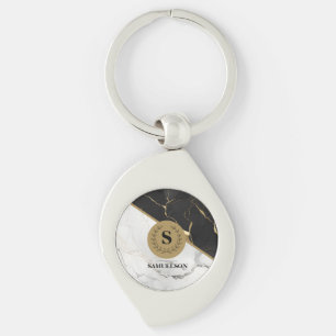 Porte-clés Porte - clé monogramme en marbre intemporel