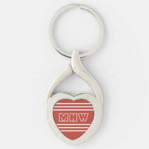 Porte-clés Porte - clé monogramme personnalisé Tomato Red Str
