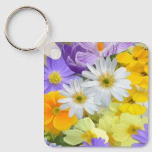 PORTE-CLÉS PORTE - CLÉ MOTIF ARRIÈRE - PLAN FLORAL MULITCOLOR