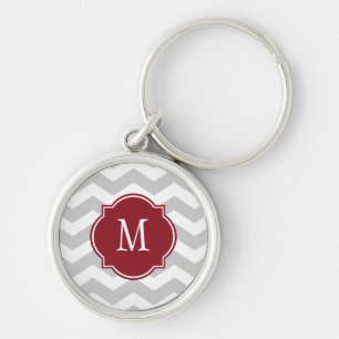 Porte-clés Porte - clé Motif gris et blanc Chevron