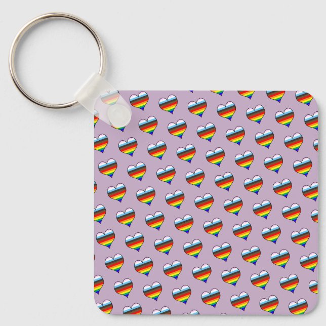 Porte-clés Porte - clé Motif Rainbow Heart (Recto)