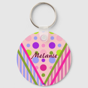 Porte-clés Porte - clé motif tendance avec nom