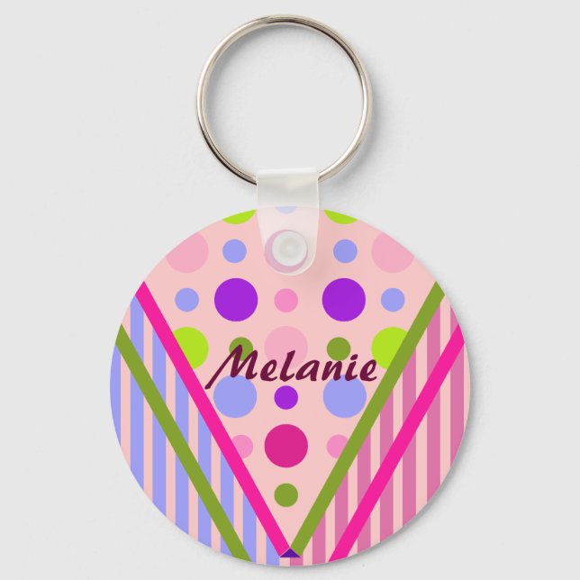 Porte-clés Porte - clé motif tendance avec nom (Recto)