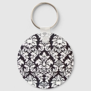 Porte-clés porte - clé noir et blanc de damassé