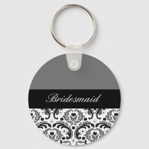 Porte-clés porte - clé noir et gris de demoiselle d'honneur