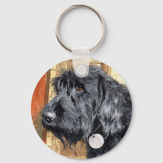 Porte-clés Porte - clé noir Labradoodle #1 (Recto)