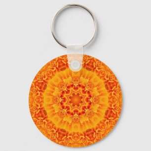 Porte-clés Porte - clé orange de mandala de souci
