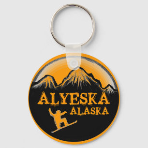 Porte-clés Porte - clé orange de surfeur d'Alyeska Alaska