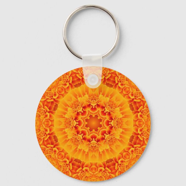 Porte-clés Porte - clé Orange Marigold Mandala (Recto)