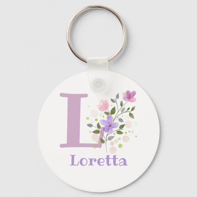 Porte-clés Porte - clé ou clé Fob dans un design floral avec  (Recto)