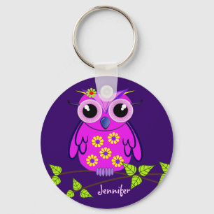Porte-clés Porte - clé Owl avec nom