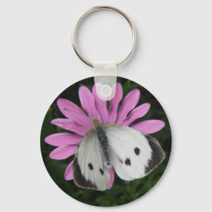 Porte-clés Porte - clé papillon et rose