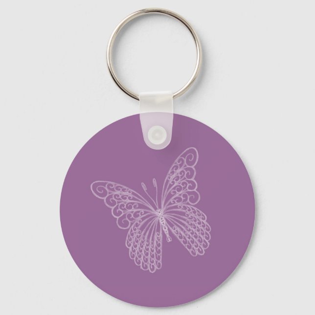 Porte-clés Porte - clé papillon Filigree en violet (Recto)