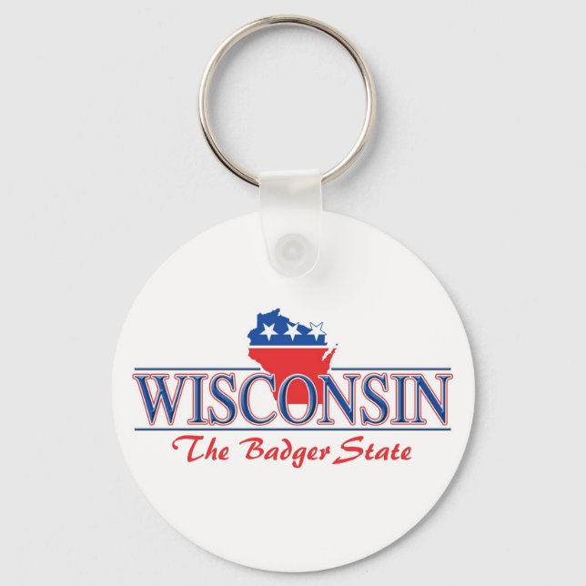Porte-clés Porte - clé patriotique du Wisconsin (Recto)