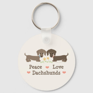 Porte-clés Porte - clé Peace Love Dachshunds