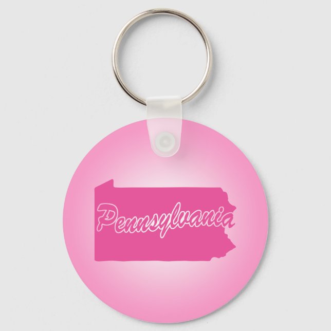 Porte-clés Porte - clé Pennsylvanie de l'État rose (Recto)