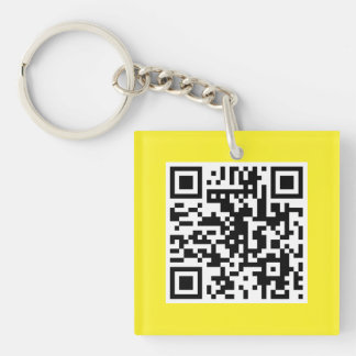 Porte-clés Porte - clé personnalisé CODE QR jaune