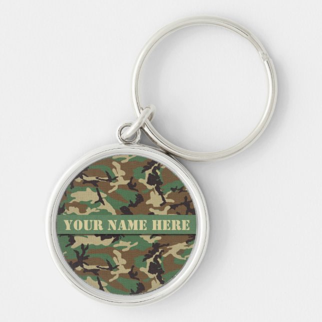 Porte-clés Porte - clé personnalisé de circulaire de Camo de (Devant)