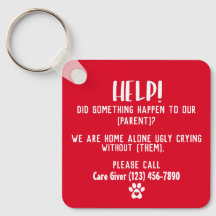 Porte - clé personnalisé d'urgence pour animal de 