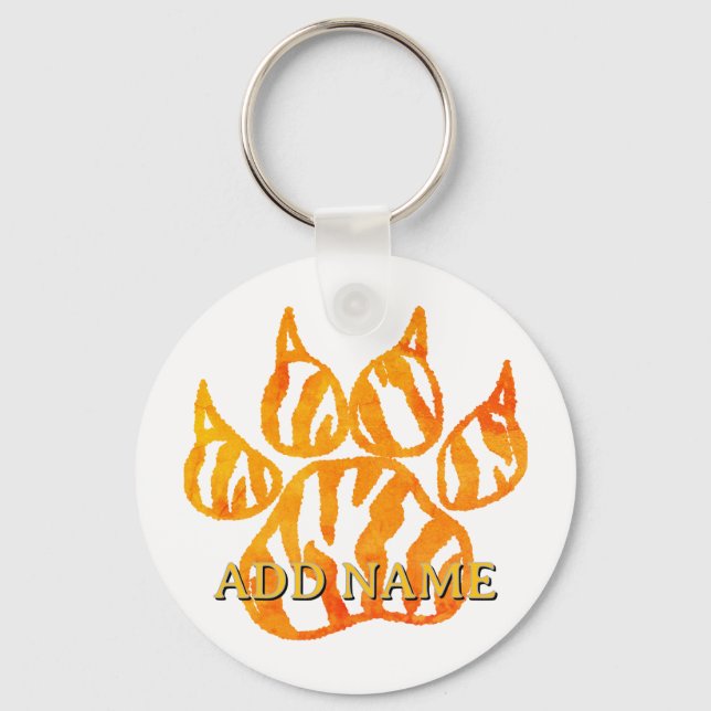 Porte-clés Porte - clé personnalisé Empreinte de patte de tig (Recto)