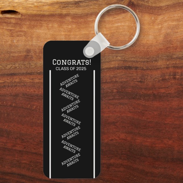 Porte-clés Porte - clé personnalisé noir et blanc (Verso)