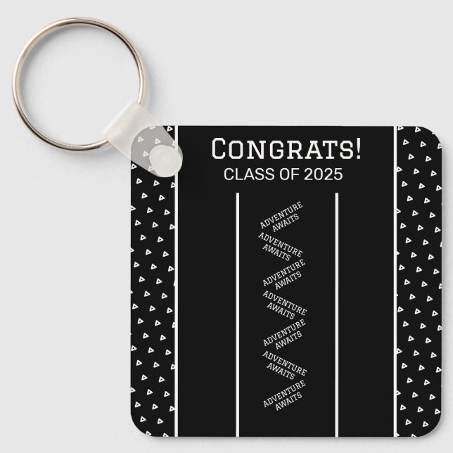 Porte-clés Porte - clé personnalisé noir et blanc (Recto)