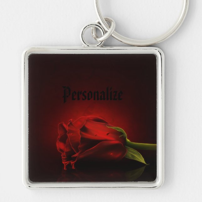 Porte-clés Porte - clé personnalisé sanglant gothique de rose (Devant)