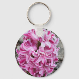 Porte-clés Porte - clé photo de fleurs de jacinthe rose